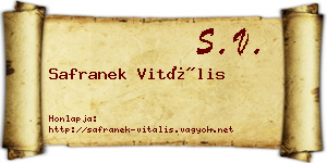 Safranek Vitális névjegykártya